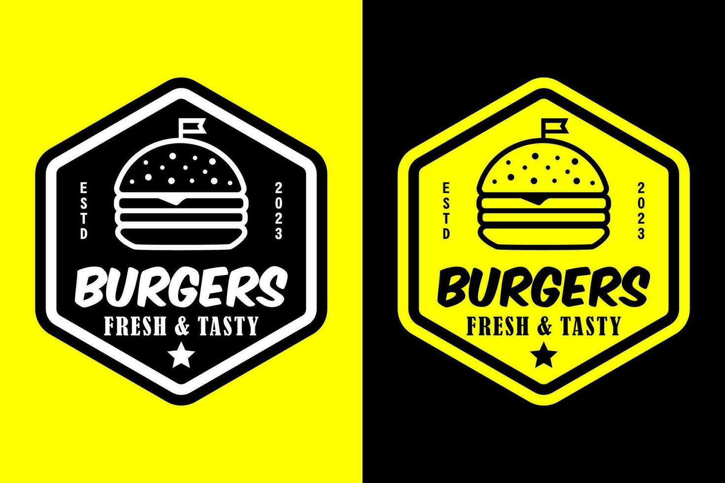 hamburger logo vettore design fresco e gustoso