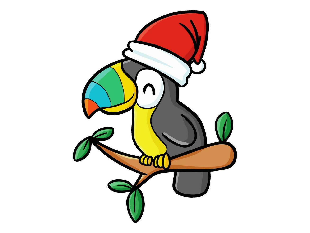 un' cartone animato animale indossare un' Santa cappello vettore