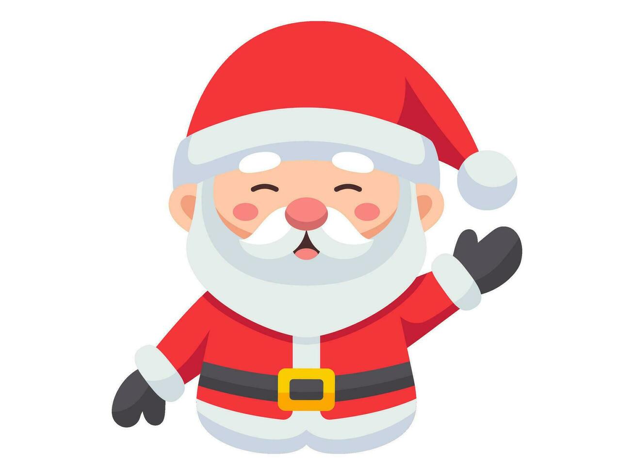 Santa Claus chibi etichetta elemento Natale illustrazione collezione vettore