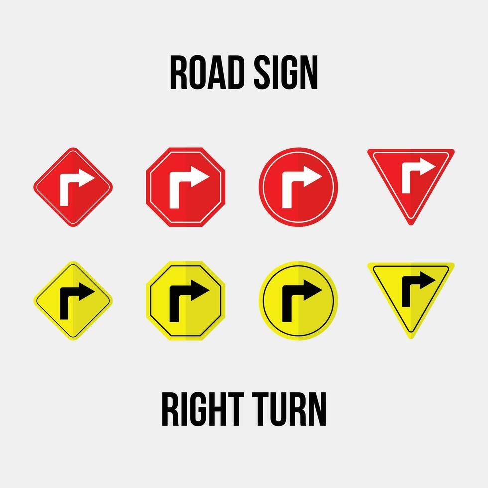 giusto girare strada cartello vettore collezione