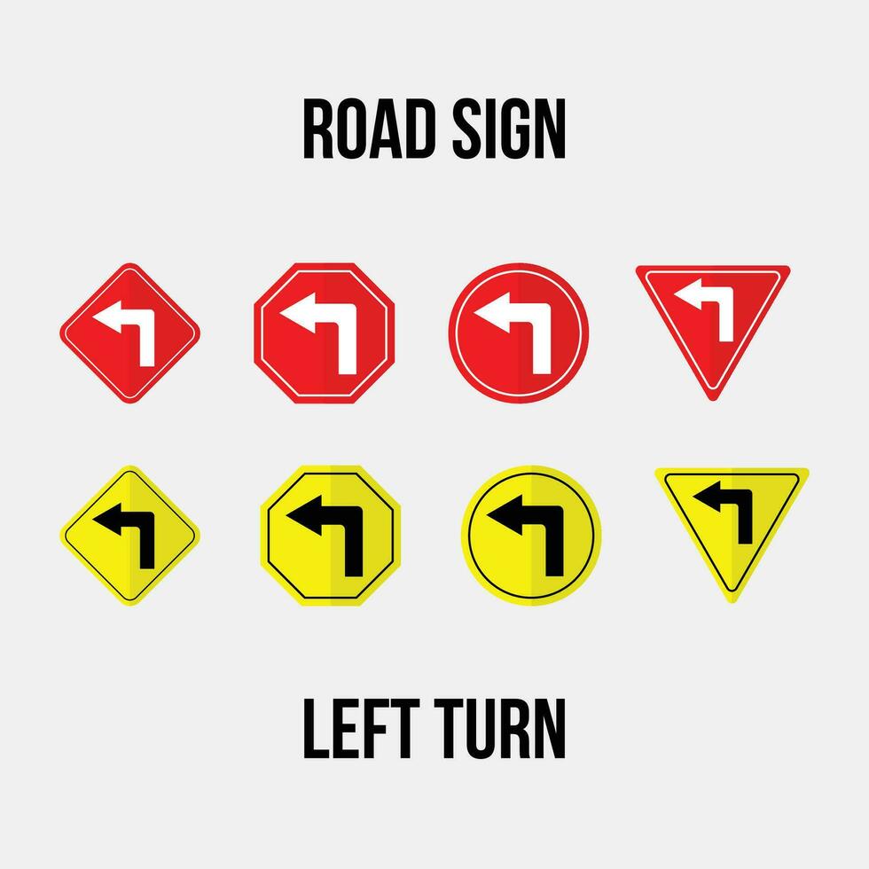sinistra girare strada cartello vettore collezione