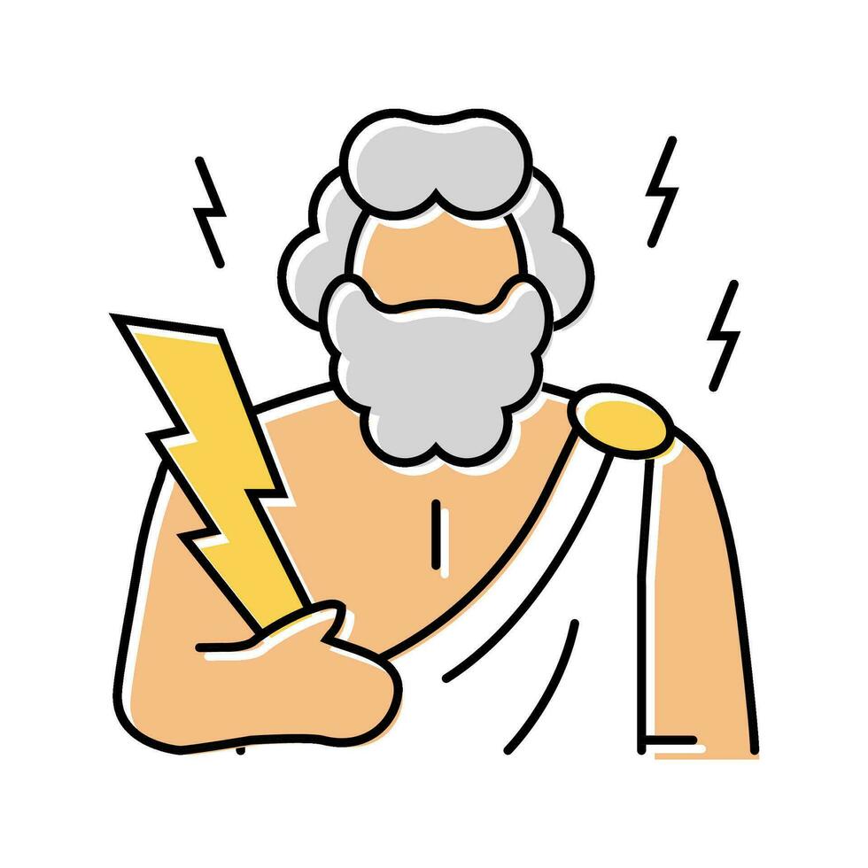Zeus greco Dio mitologia colore icona vettore illustrazione
