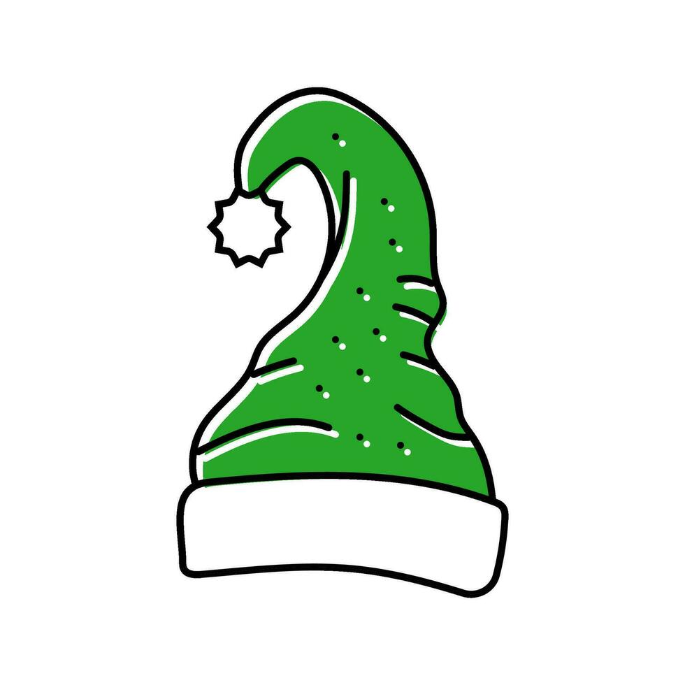 cappello elfo Natale natale colore icona vettore illustrazione