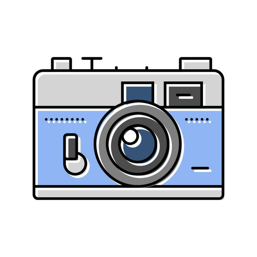 Vintage ▾ telecamera fricchettone retrò colore icona vettore illustrazione