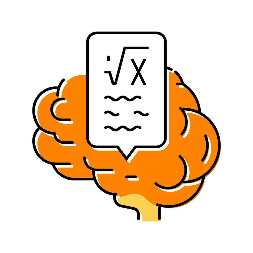 conoscenza matematica scienza formazione scolastica colore icona vettore illustrazione