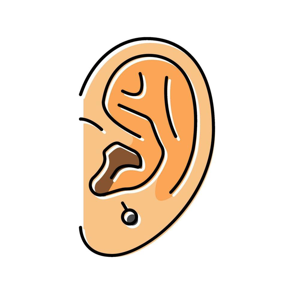 anti tragus penetrante orecchino colore icona vettore illustrazione