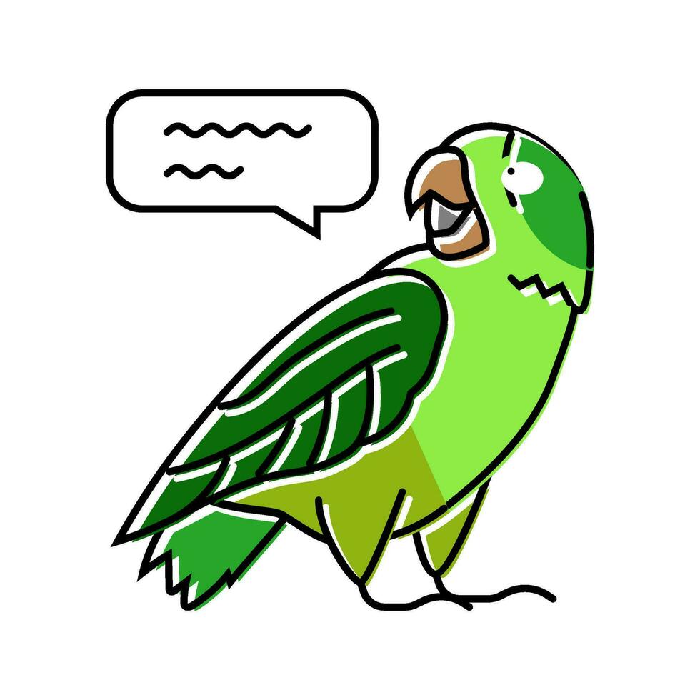 parlando pappagallo uccello colore icona vettore illustrazione