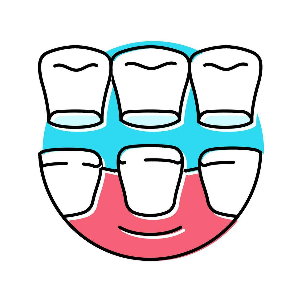 impiallacciature dentale procedura colore icona vettore illustrazione