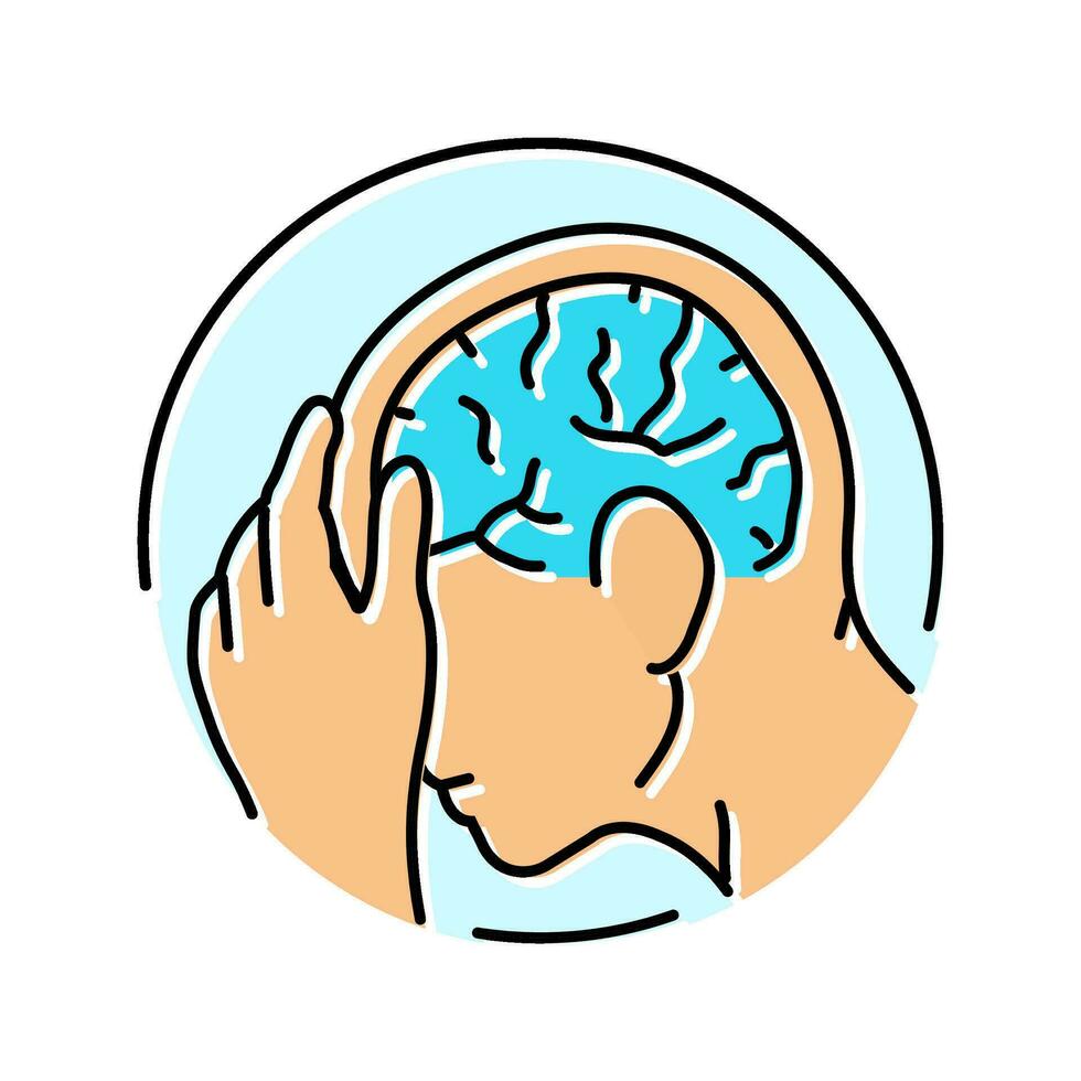 neurologico disturbi colore icona vettore illustrazione
