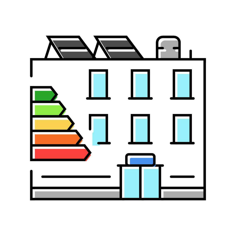 ufficio energia efficiente colore icona vettore illustrazione
