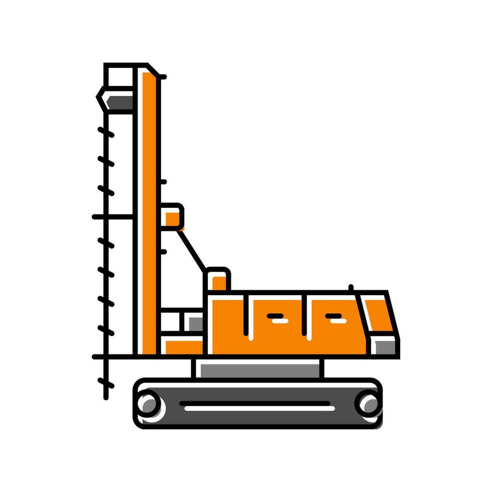 costruzione trapano veicolo colore icona vettore illustrazione