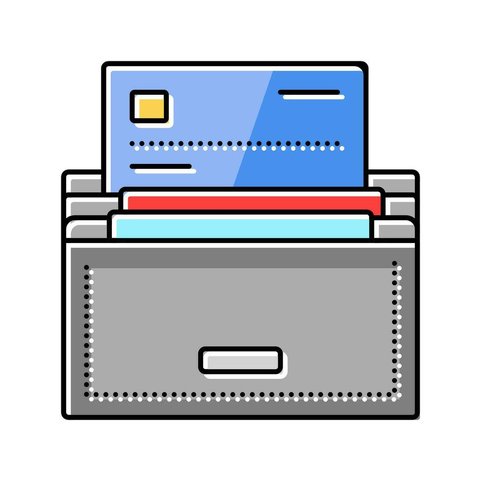 credito carta portafoglio banca pagamento colore icona vettore illustrazione