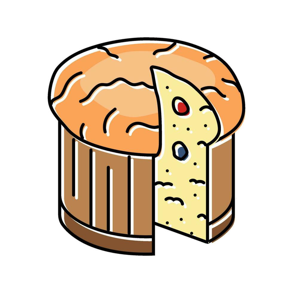 Panettone pane italiano cucina colore icona vettore illustrazione