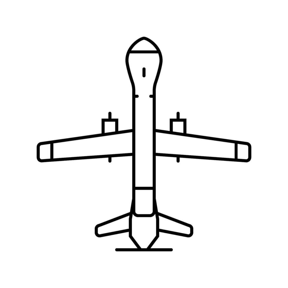 senza equipaggio aereo veicolo aeronautico ingegnere linea icona vettore illustrazione
