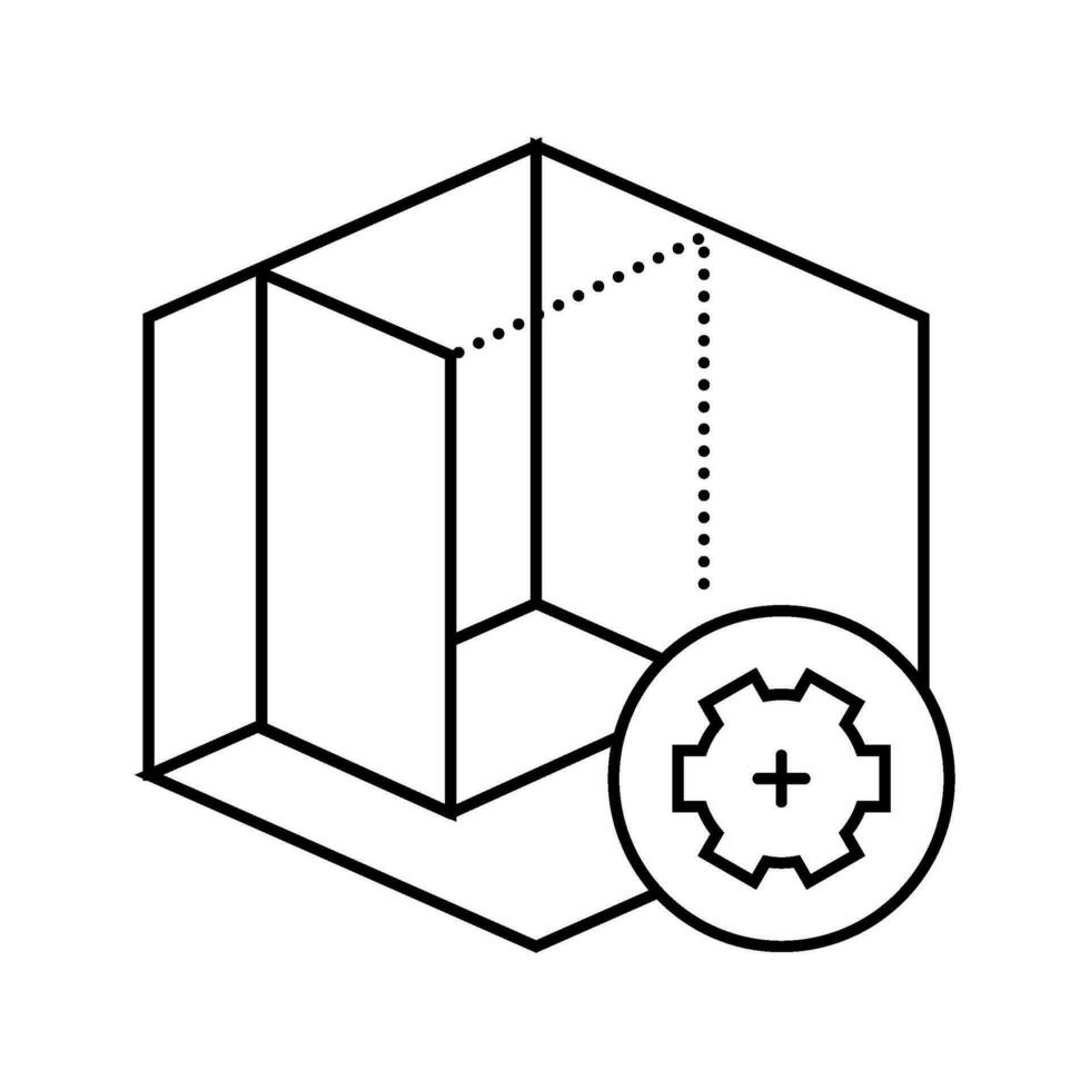 spazio ottimizzazione interno progettista linea icona vettore illustrazione