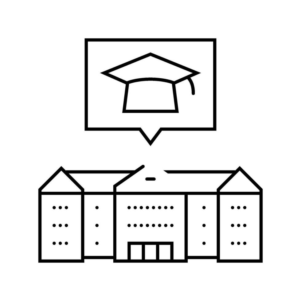 Università città universitaria insegnante linea icona vettore illustrazione