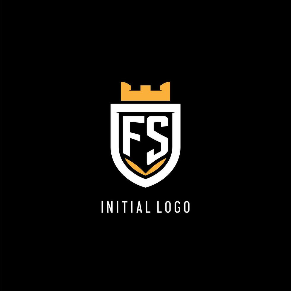 iniziale fs logo con scudo, esport gioco logo monogramma stile vettore