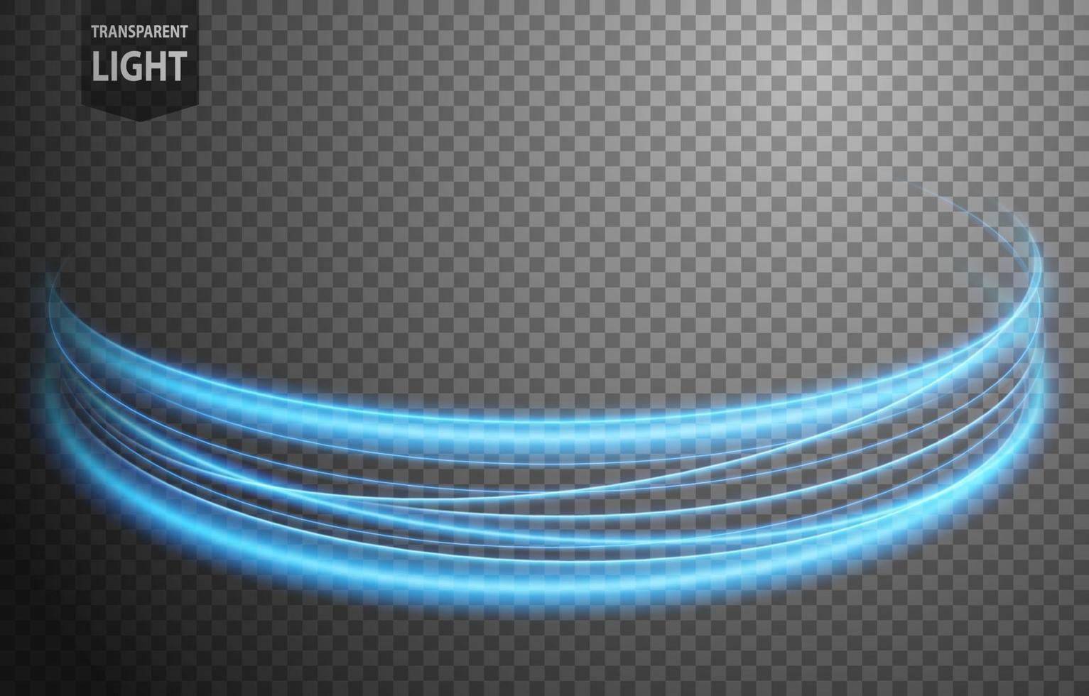 linea di luce ondulata blu astratta con uno sfondo trasparente, isolata e facile da modificare. illustrazione vettoriale