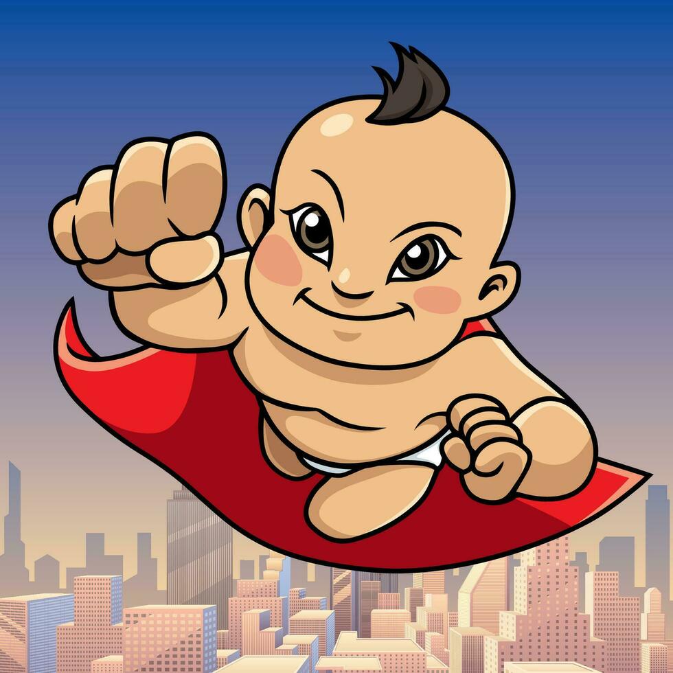 super bambino asiatico città sfondo vettore