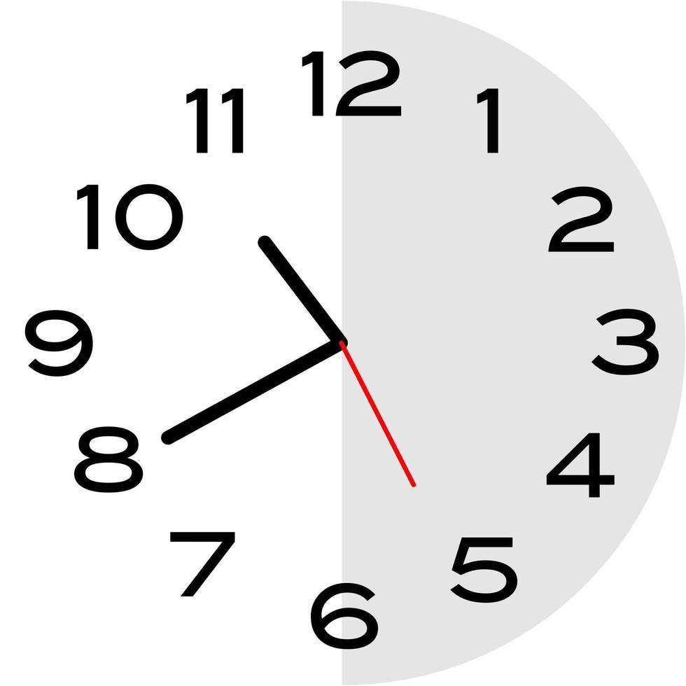 Icona dell'orologio analogico da 20 minuti alle 11 in punto vettore