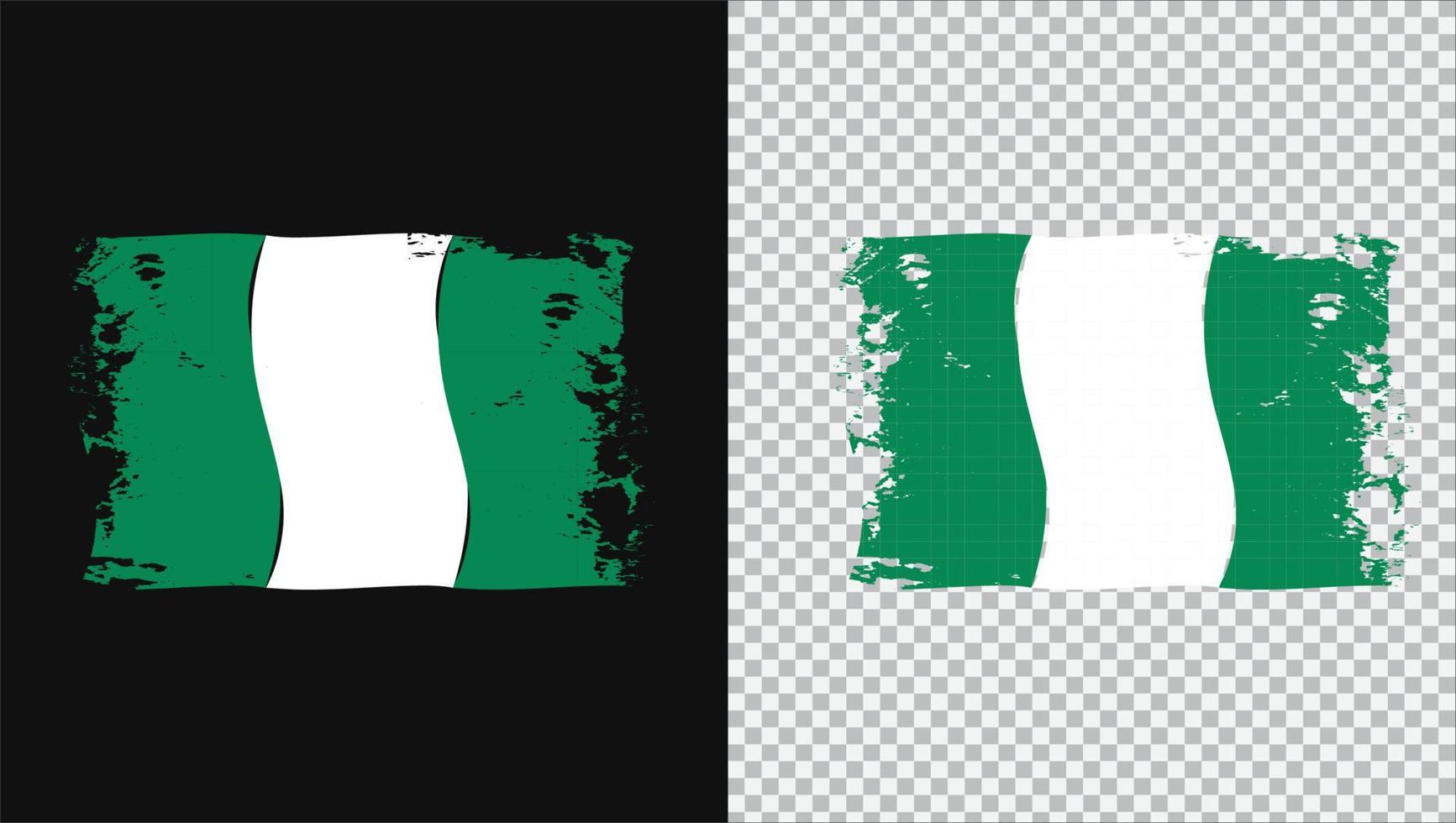 nigeria bandiera ondulata grunge png pennello vettore