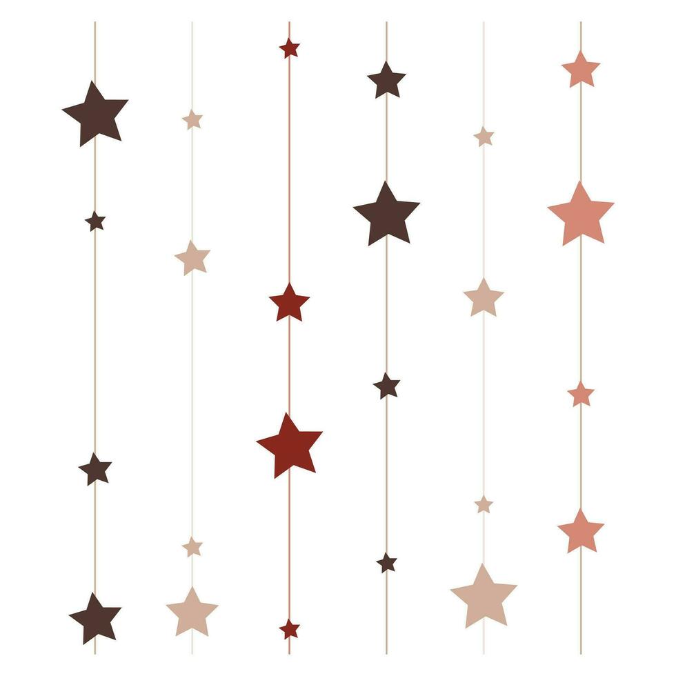 vettore modello di Linee e stelle, ghirlande con stelle