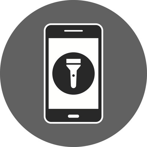 Icona di vettore di applicazione mobile luce flash