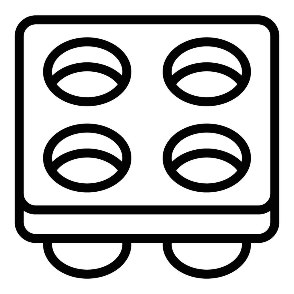 muffin silicone modulo icona schema vettore. bakeware attrezzatura muffa vettore