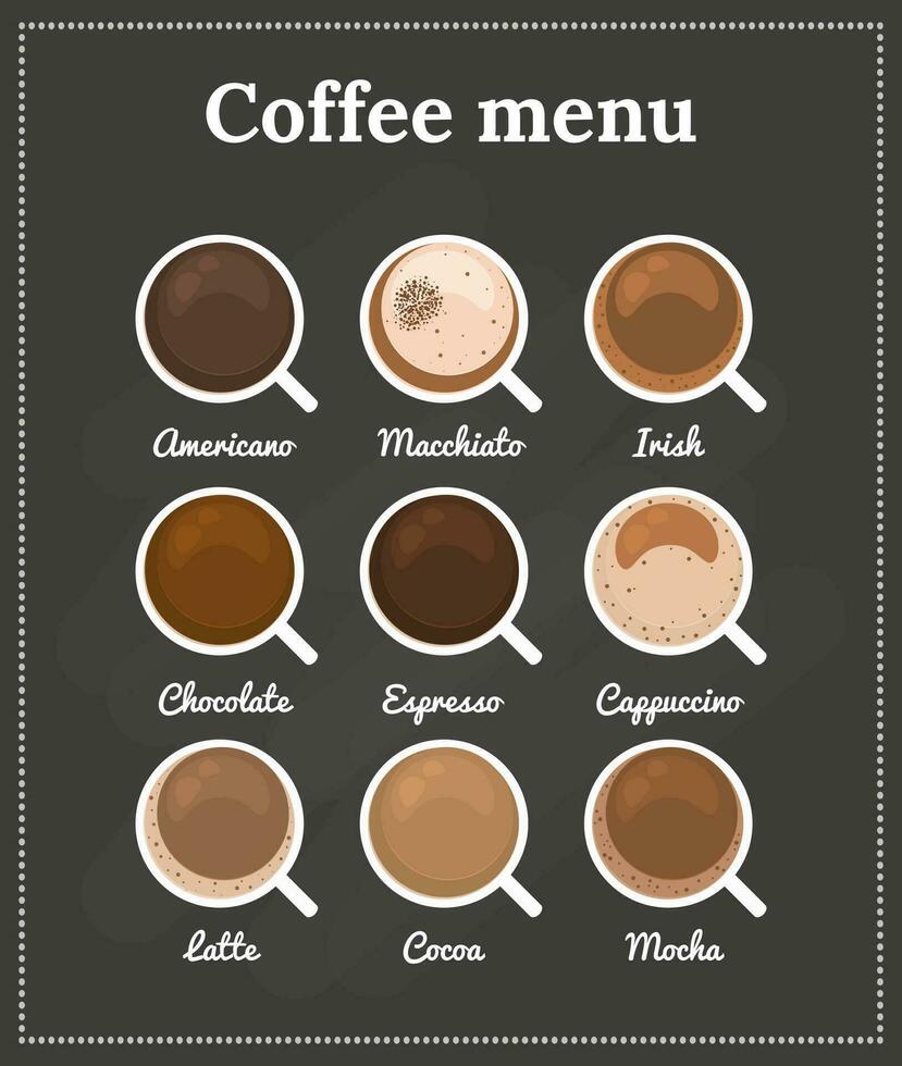 caffè menù superiore Visualizza. vettore