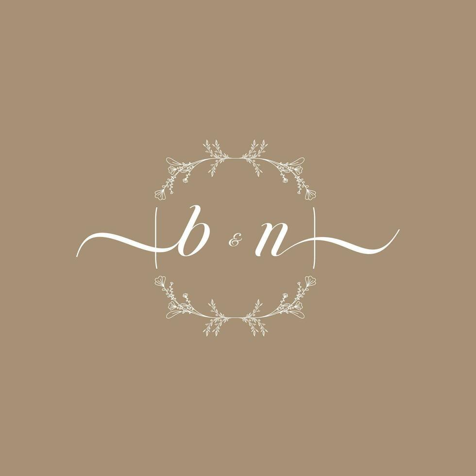 bn bellezza monogramma e elegante nozze logo design vettore