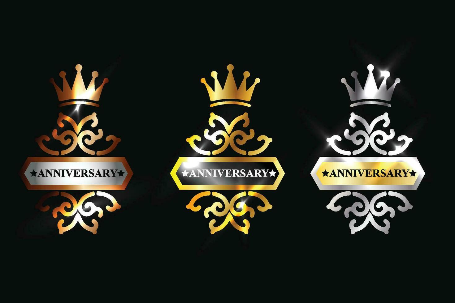 vettore logo per anniversario oro è bene per un' logotipo o elemento per celebrazioni per il 5 ° o 10 °