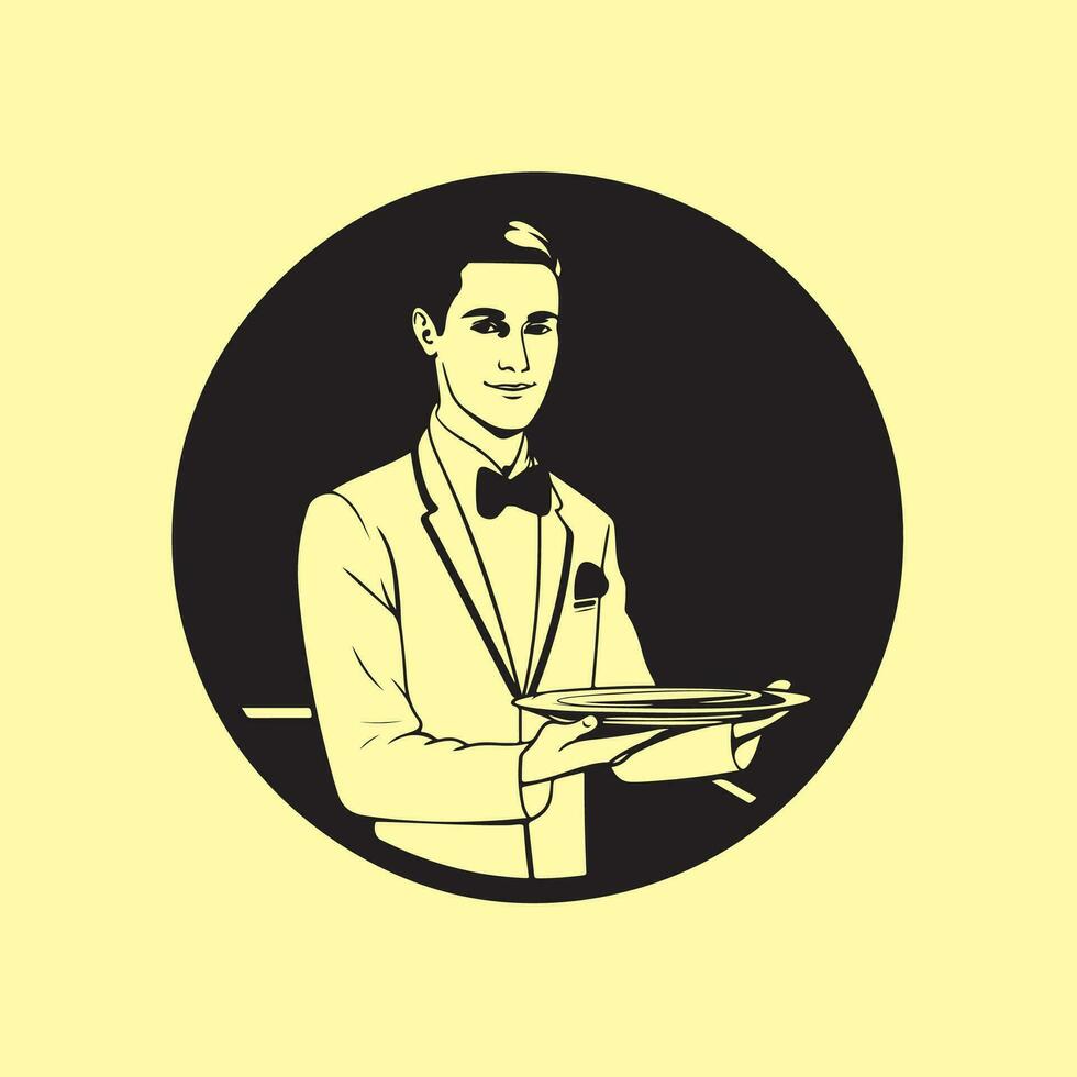 Cameriere vettore immagini, illustrazione di un' Cameriere
