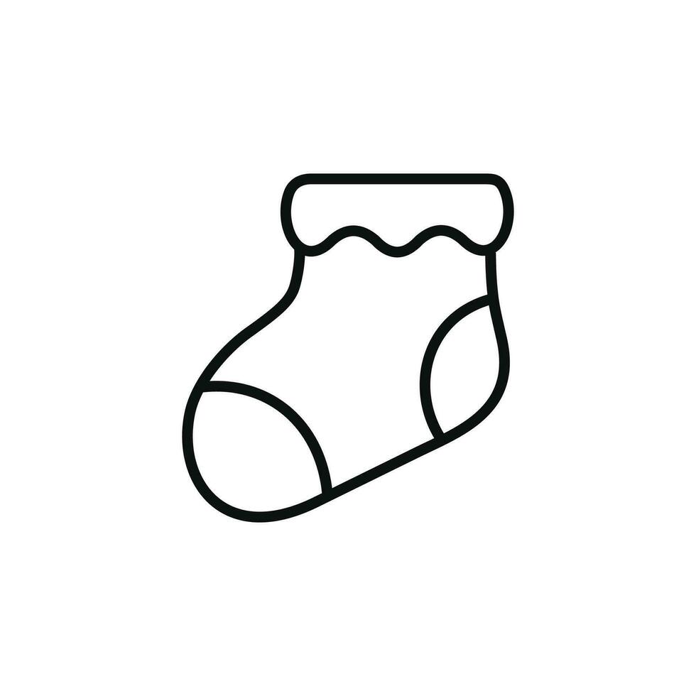 bambino calzini linea icona isolato su bianca sfondo vettore