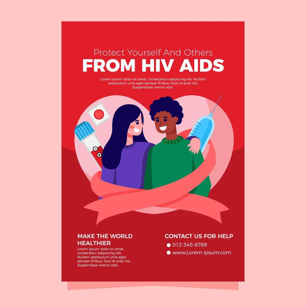 poster di sensibilizzazione sull'AIDS vettore