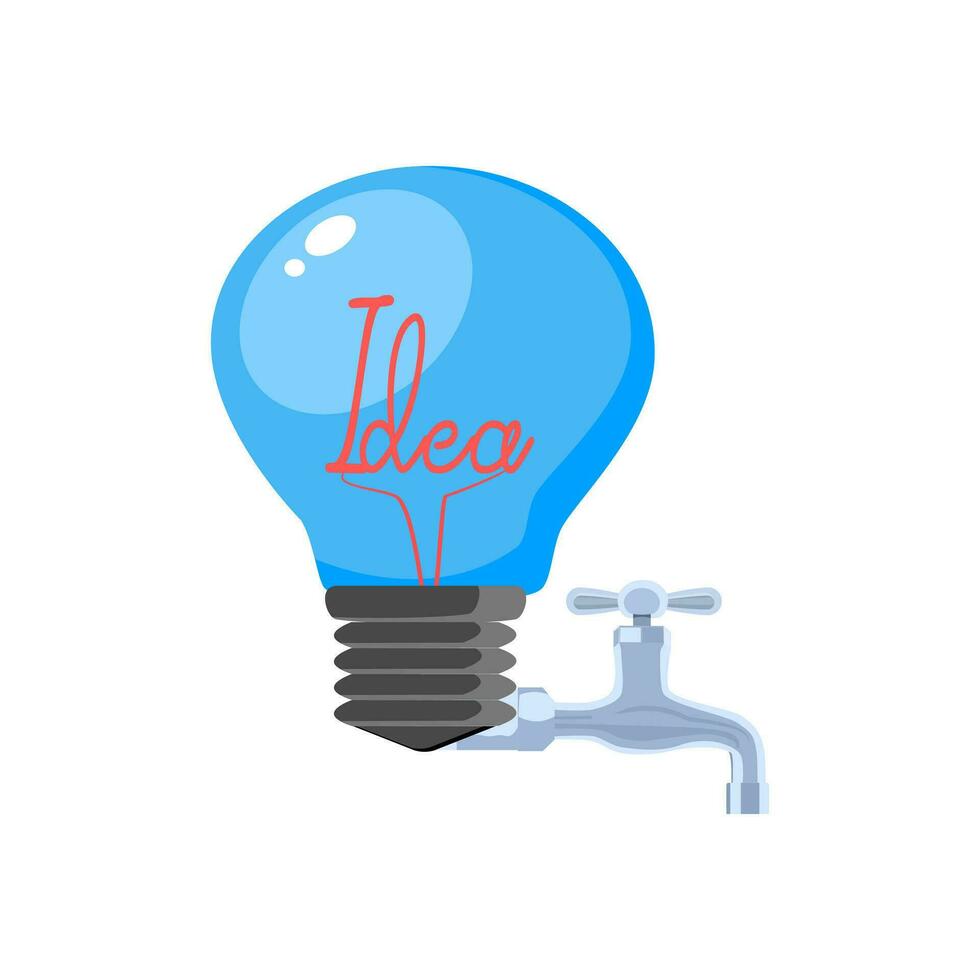 vettore leggero lampadina e rubinetto idea.idee per la creazione di i soldi