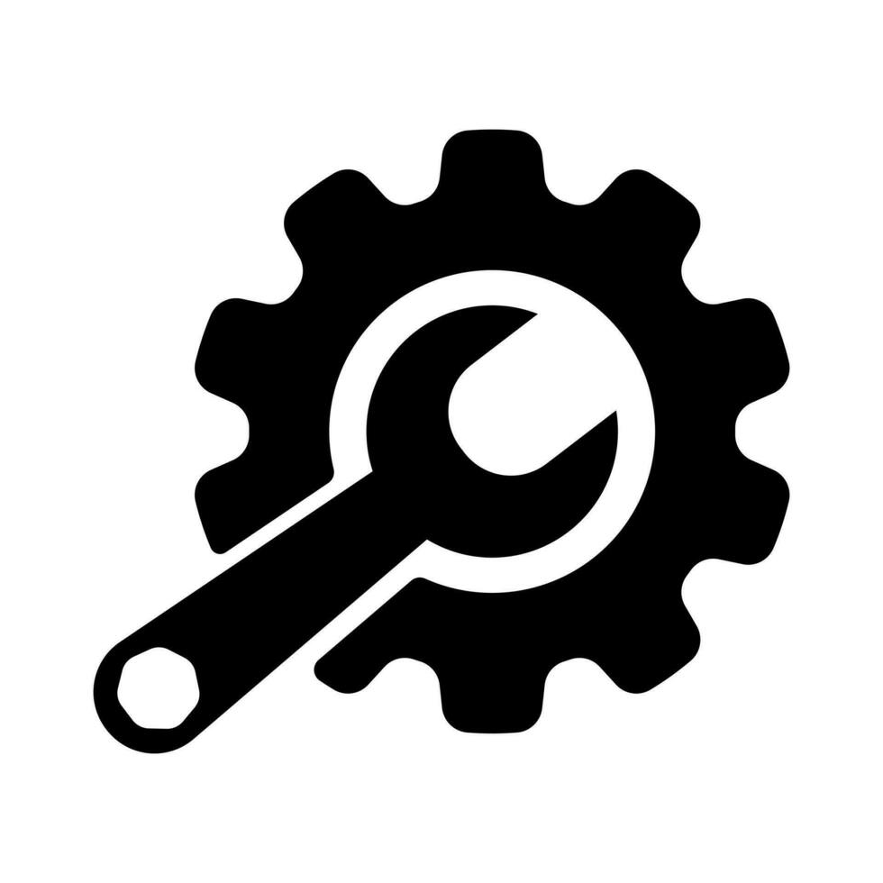 servizio utensili icona. pittogramma stile è un' piatto bicolor simbolo. progettato per ragnatela interfaccia barre degli strumenti vettore