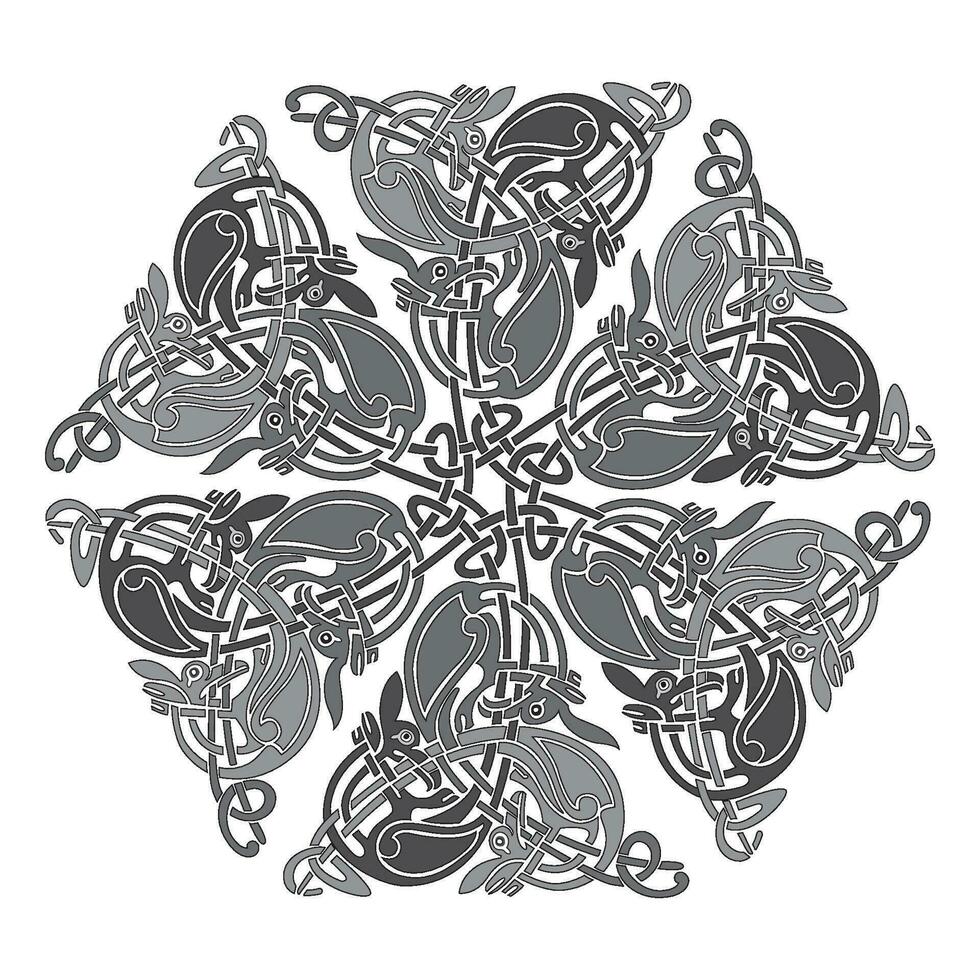 vecchio mondo Vintage ▾ ornamento nodo celtico decorativo elemento impostato isolato vettore
