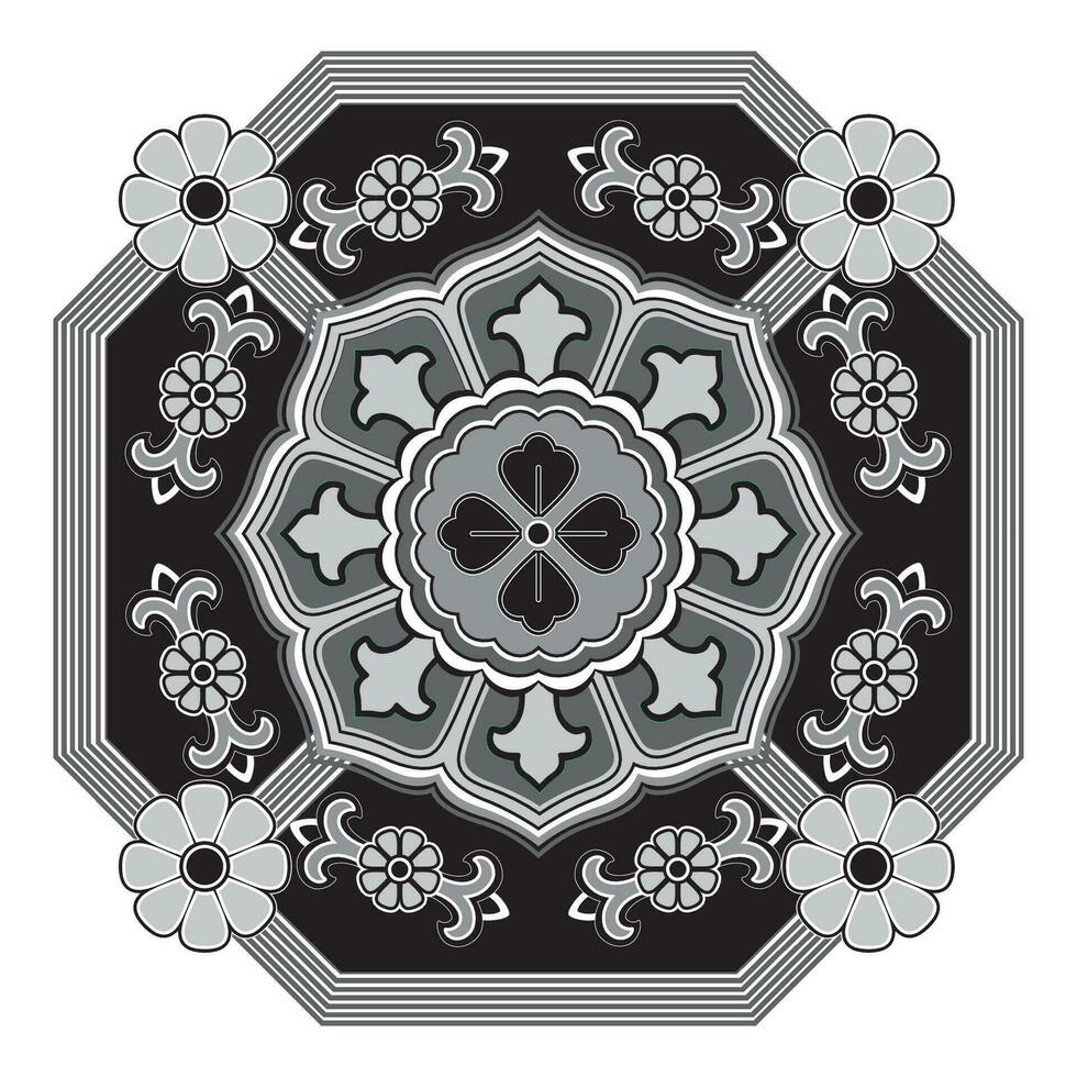 retrò design originale floreale Vintage ▾ orientale ornamento decorativo impostato isolato vettore