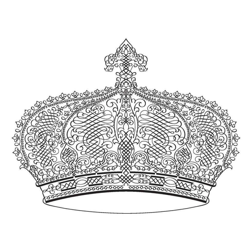 reale corona nel Vintage ▾ e rococò stile e floreale ornamenti vettore
