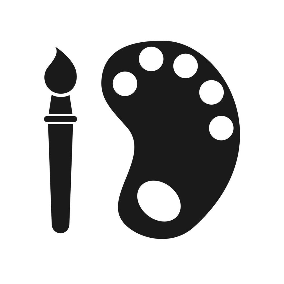 pallet e spazzola icona isolato su bianca sfondo. vettore illustrazione