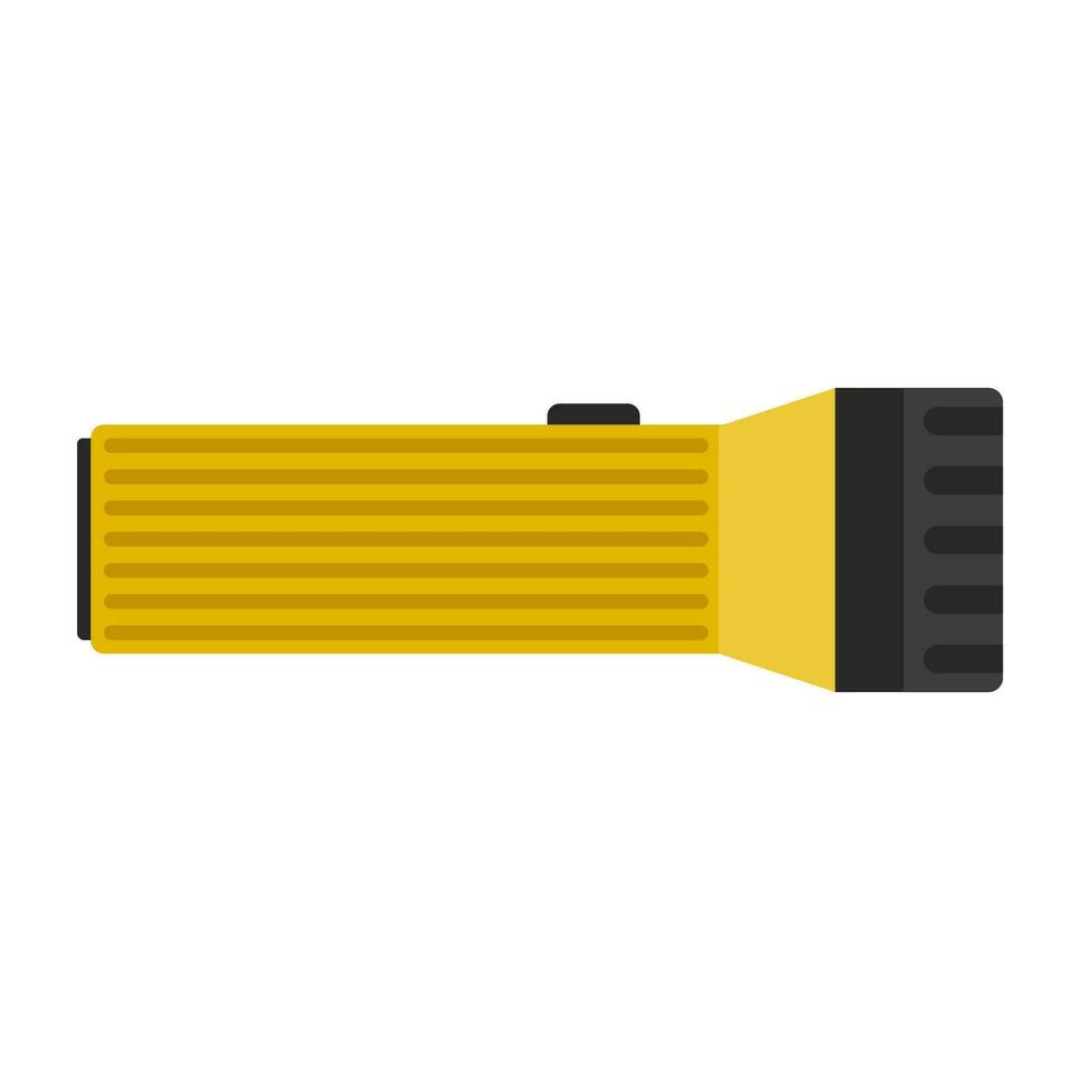 giallo torcia elettrica isolato su bianca sfondo. vettore illustrazione