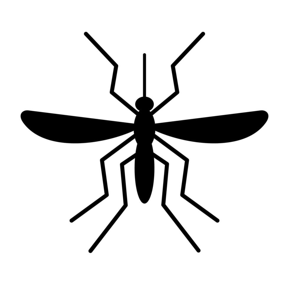 zanzara silhouette icona isolato su bianca sfondo. vettore illustrazione