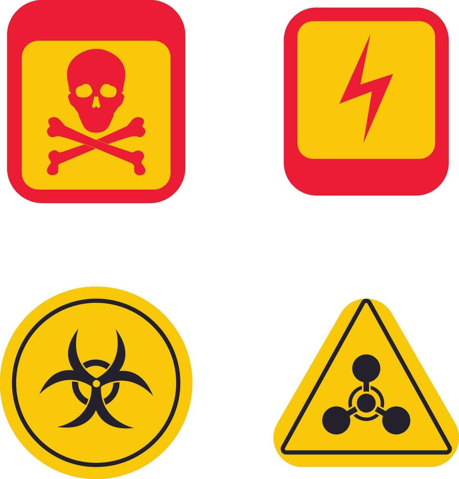 Pericolo avvertimento Attenzione icona impostare. con diverso tipi cartello. vettore illustrazione impostare.