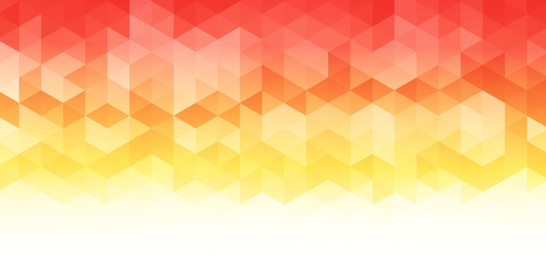 Abstract banner web geometrico modello esagonale giallo chiaro, arancione, rosso su sfondo bianco con spazio per il testo. vettore