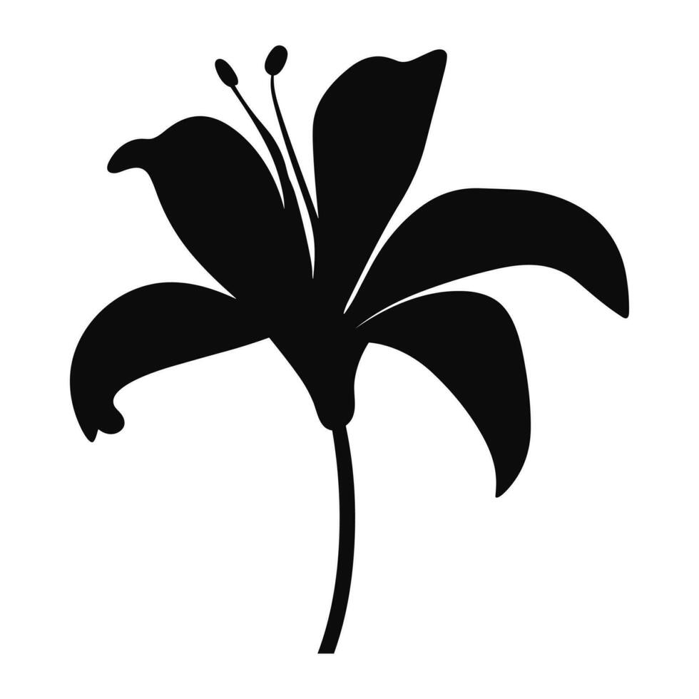 un' giglio fiore vettore silhouette gratuito
