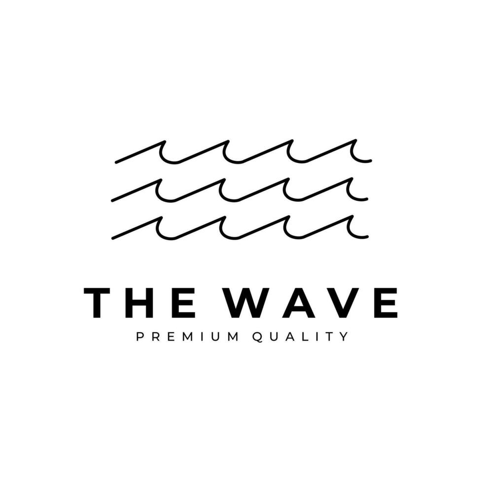 oceano onda logo illustrazione design. linea arte design onda, icona e simbolo vettore