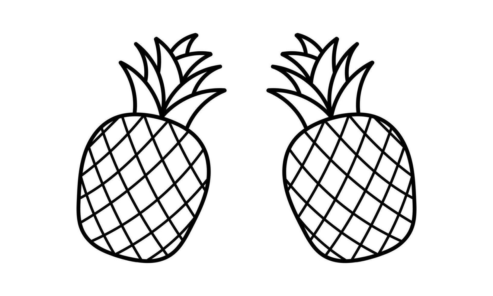 frutta di ananas disegnata a mano vettore