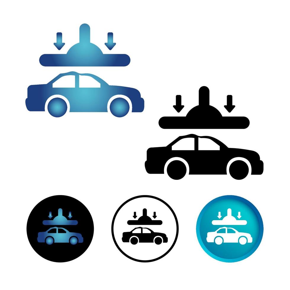 insieme astratto dell'icona dell'automobile che distrugge vettore