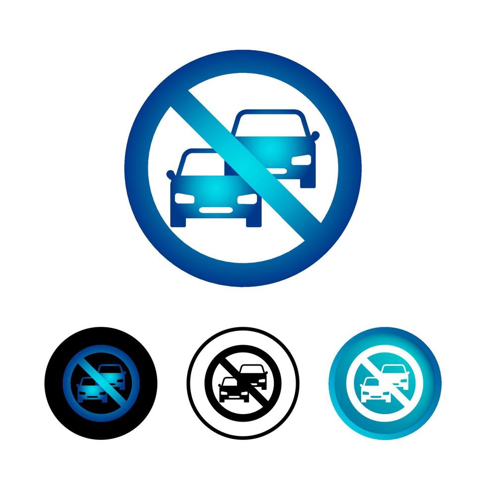 insieme astratto dell'icona del segno di divieto di parcheggio vettore
