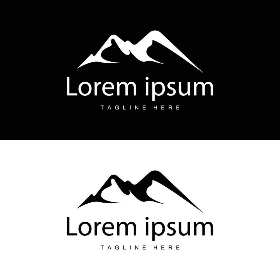 montagna logo design vettore paesaggio modello silhouette semplice illustrazione per marca